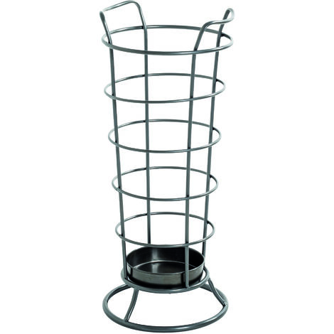 Porte parapluies en métal coloris anthracite - diamètre 27 x hauteur 65 cm