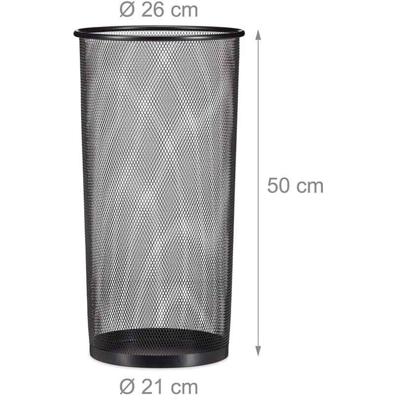 Porte-parapluies en métal 50 cm noir