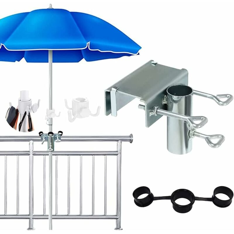 Yozhiqu - Porte-parasol Balustrade de Balcon, Porte-parasol Balcon, Porte-Parapluie de Balcon Diamètre 25-38 mm, Porte-Parapluie Balustrade de