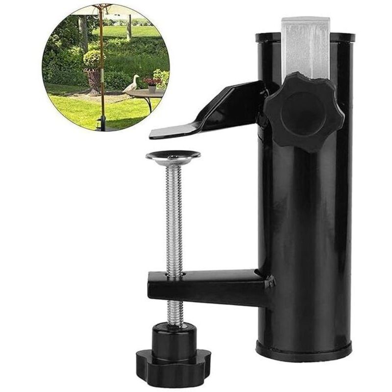 Porte-Parasol Balustrade De Balcon Support Parasol Balcon Pince Support Pour Table Parasol Accessoires Fixation Pour Balcon, Terrasse Ou Table