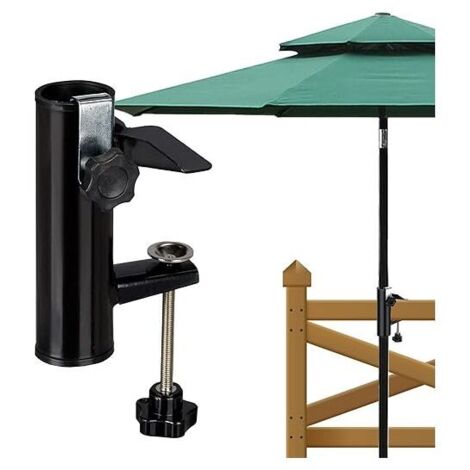 Porte-Parasol Balustrade De Balcon Support Parasol Balcon Pince Support Pour Table Parasol Accessoires Fixation Pour Balcon, Terrasse Ou Table - Balcon-Parasols Avec Mât Jusqu'à Ø 19-38 Mm