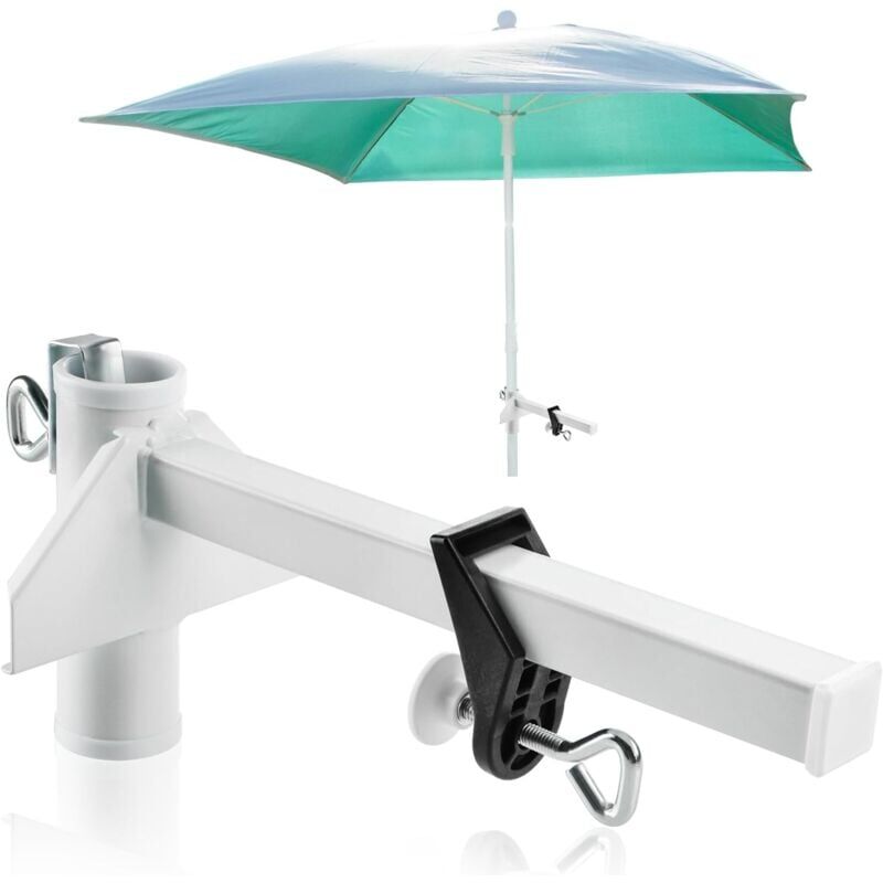 Porte-Parasol en métal - Support de Balcon pour parasols - Porte-Parapluie pour balustrades de Balcon Larges (28mm-38mm)