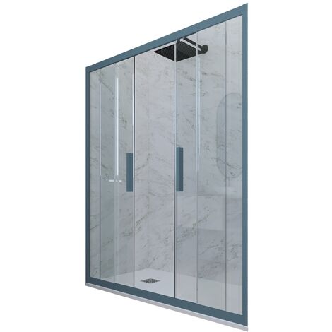 Porte parois de douche coulissante 120 cm Bleu Navy niche Glam