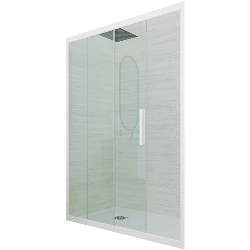 Porte parois de douche coulissante 150 cm Blanc Matt niche Deco