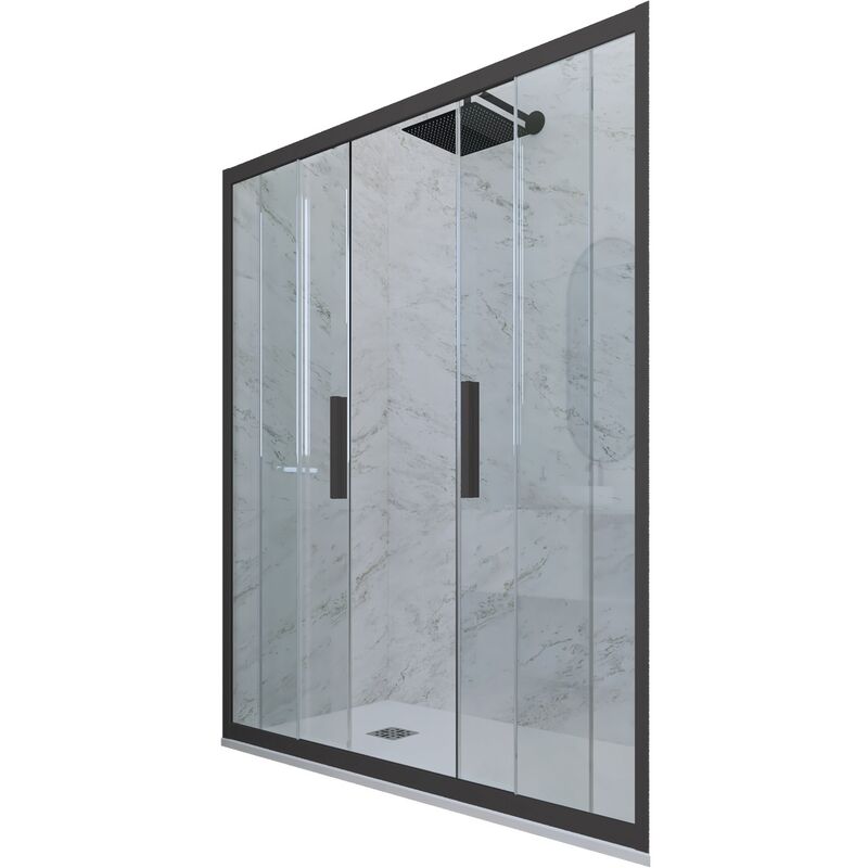 Forte - Porte parois de douche coulissante 160 cm Anthracite niche Glam