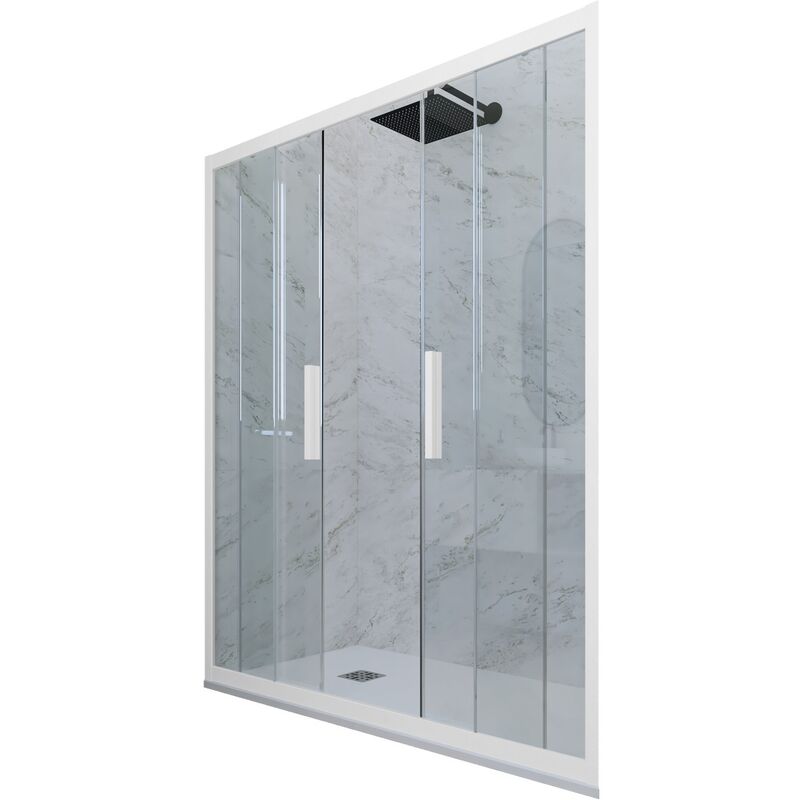 Forte - Porte parois de douche coulissante 170 cm Blanc Matt niche Glam