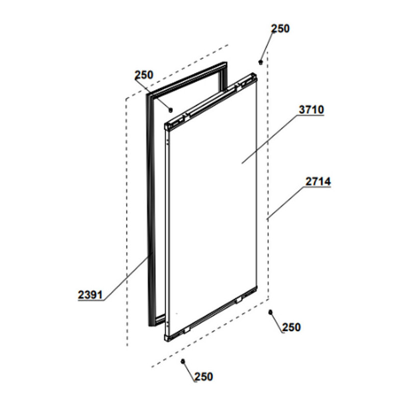 Beko - Porte (Partie réfrigérateur) d'origine