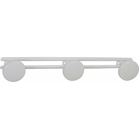 Porte Peignoir 3 Têtes Godonnier Blanc Rangement Mural Pratique Pour Salle De Bain - Godonnier