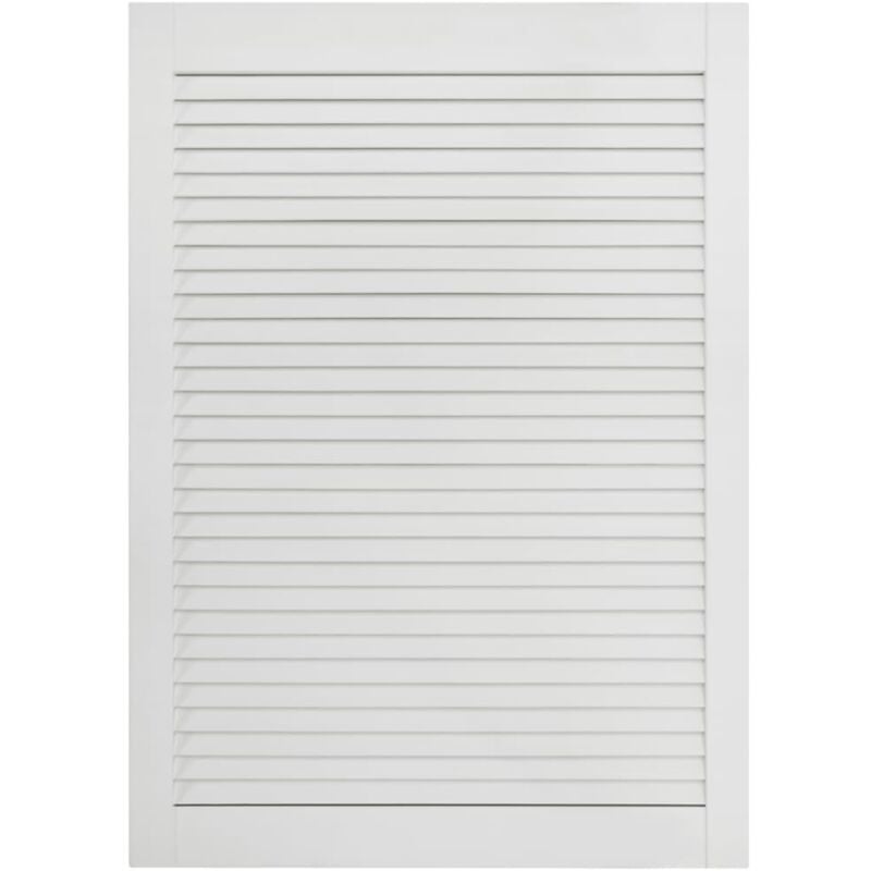 Porte à persiennes porte d'armoire porte d'etagères revêtement pour placard penderie garde-robe paravent 69 x 39,4 cm bois de pin massif blanc