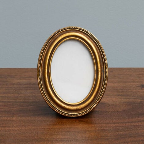 Porte photo ovale doré 12x9x9cm