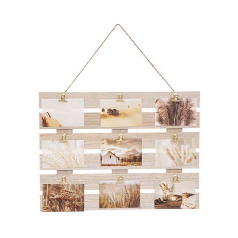 Porte Photo à Suspendre 'Cagette' 58cm Beige