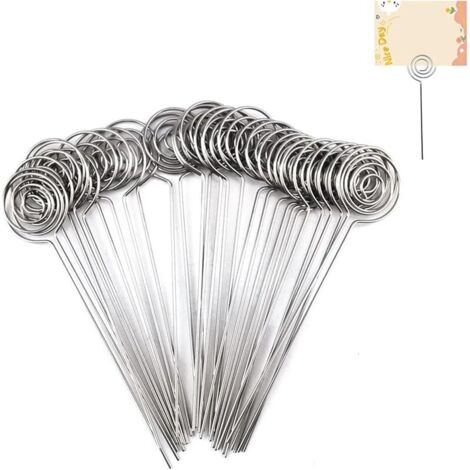 Porte Photo,Porte Photo Sur Pied,50 Pcs Memo Metal,Clip Mémo Porte-Cartes,Porte-Photo En Métal Argenté,Papier Note Affichage Clip,Mémo Clip En Métal,Support Porte Photo Pour Décor De Gâteau De Mariage