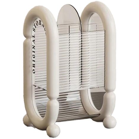 Porte-pinceaux de maquillage en acrylique, boîte de rangement cosmétique transparente blanche