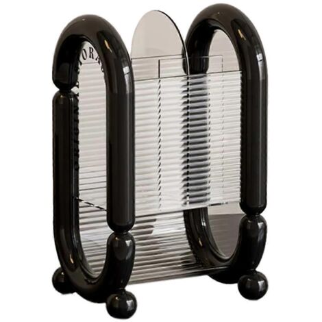 Porte-pinceaux de maquillage en acrylique, boîte de rangement cosmétique transparente noire