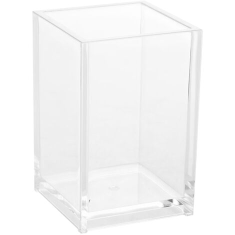 Porte-pinceaux de maquillage en acrylique transparent - Organisateur de stylos à ongles