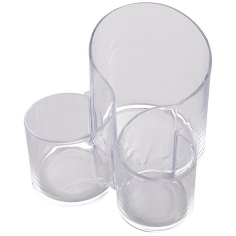 Porte-pinceaux de maquillage et porte-accessoires de bureau transparent en forme de S