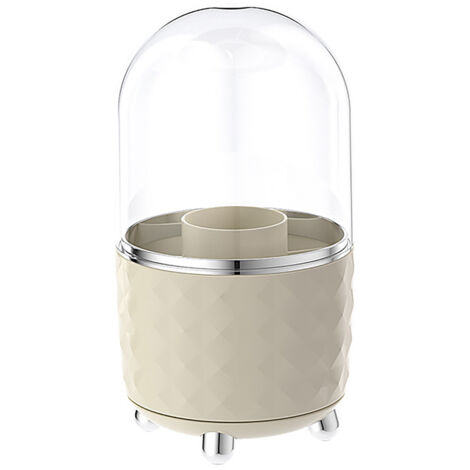 Porte-pinceaux de maquillage rotatif blanc - Organisateur de bureau pour cosmétiques et stylos - Décoration plastique pour maison