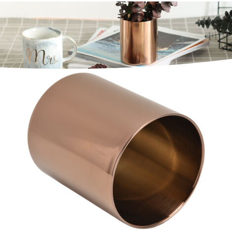 Porte-Pinceaux et Stylos, Porte-Objets Design avec Finition Mirroir & Dessin 1.2mm Acier Inoxydable 400ml