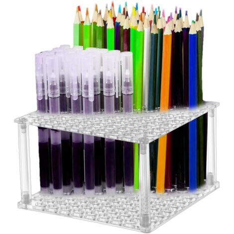 Porte Pinceaux Porte Pinceaux pour Aquarelle Support Bureau 96 Cases