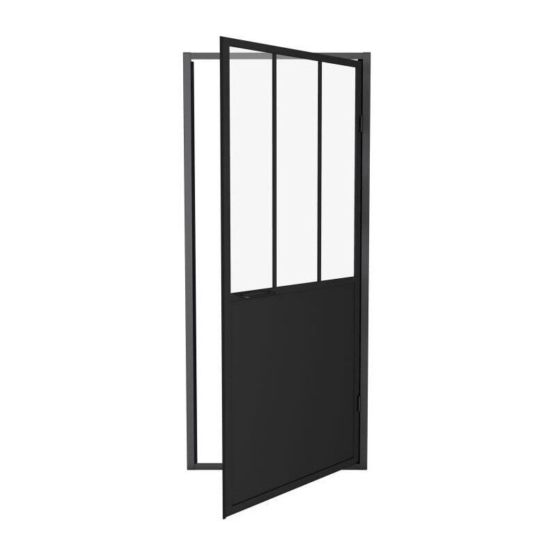 Porte Pivotante 90x200 Style Industriel Noir