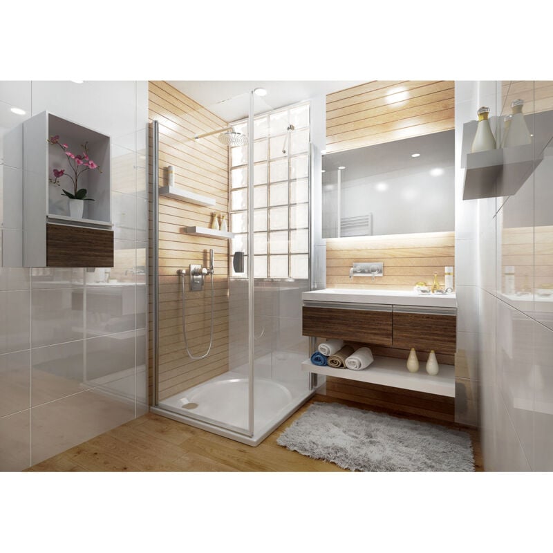 Porte pivotante pour montage avec paroi fixe Ancosmart 90x200cm, verre sécurité transparent 6mm