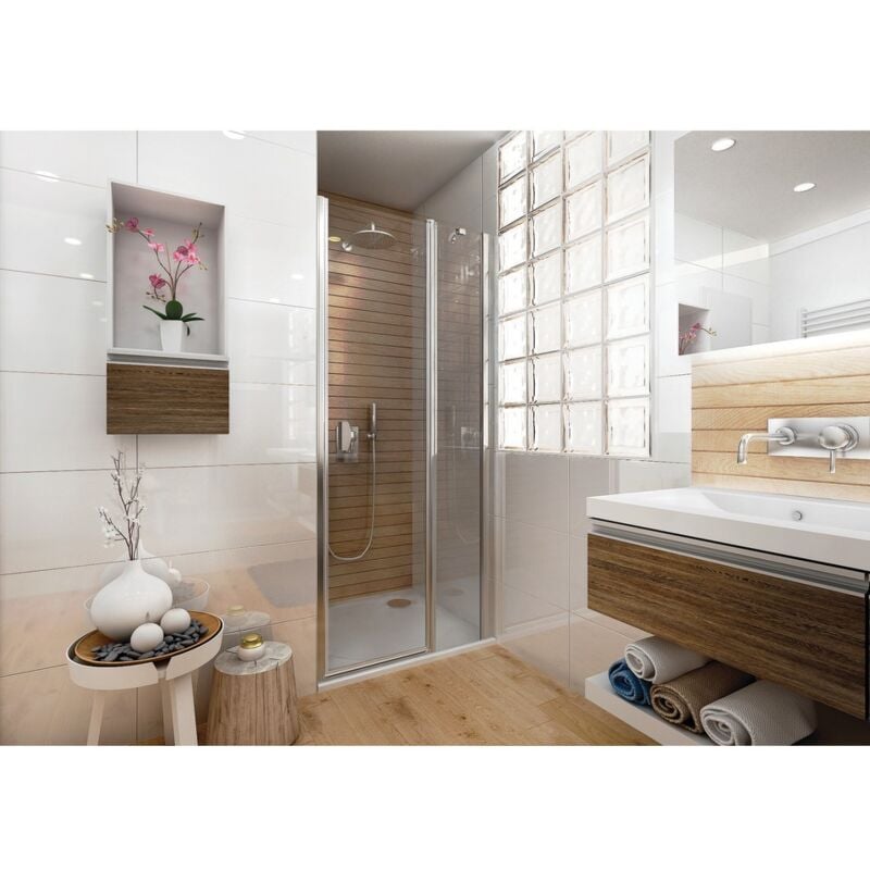 Porte pivotante avec élément fixe ancosmart droite, montage en niche, 120x200cm