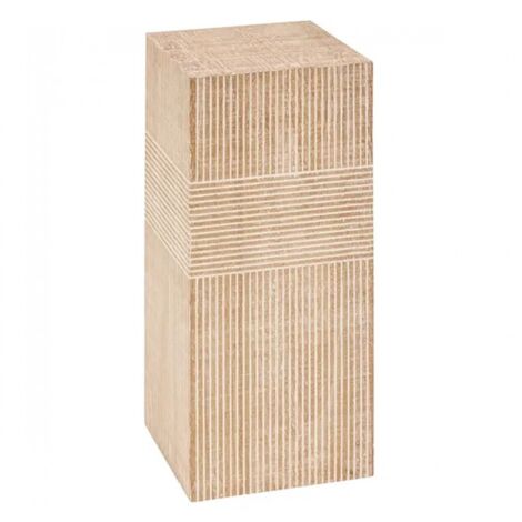 Porte plante décorative avec motifs géométriques gravés - Longueur 28 x Profondeur 28 x Hauteur 70 cm