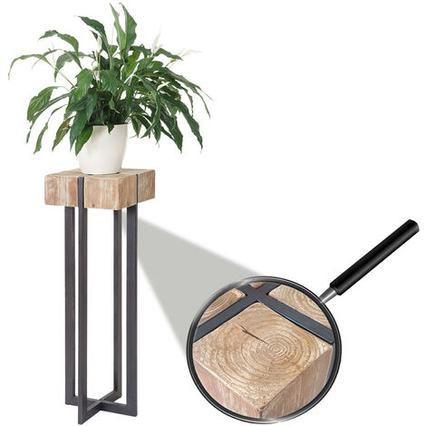 Porte-plante, tabouret / table d'appoint pour plante HWC-A15, sapin massif rustique 100x32x32cm