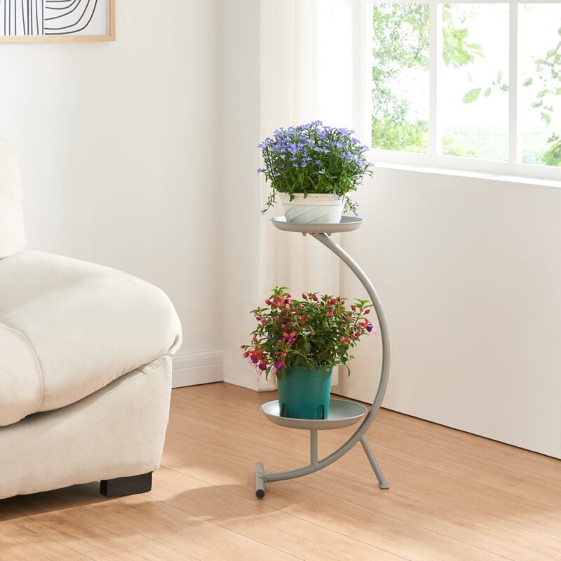 [en.casa] - Porte-plantes Aalten 62 x 30 x 25 cm gris foncé