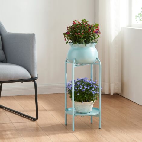 Porte-plantes Altena 81 x 40 x 40 cm bleu clair [en.casa]