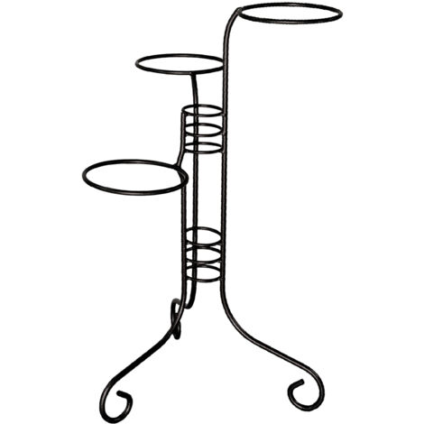 Porte plantes anneaux 3 pots anthracite ht 76 pour pot 20 cm