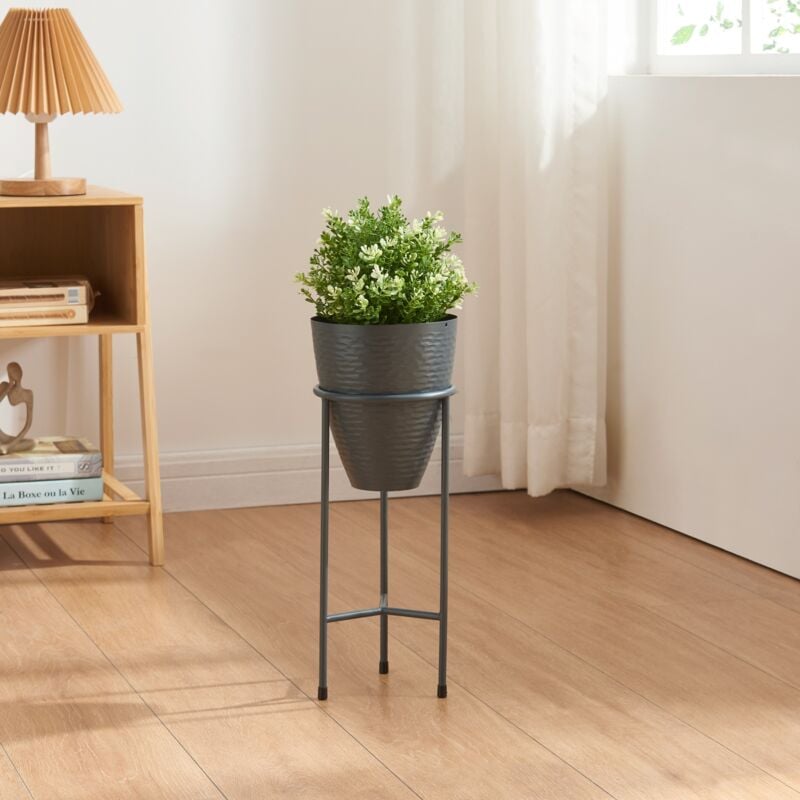 Porte-plantes Asten 41 x 16 cm noir [en.casa]