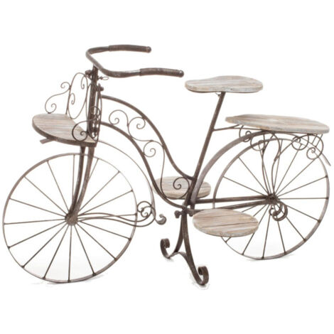 Porte-Plantes en Bois "Vélo" 97cm Chêne