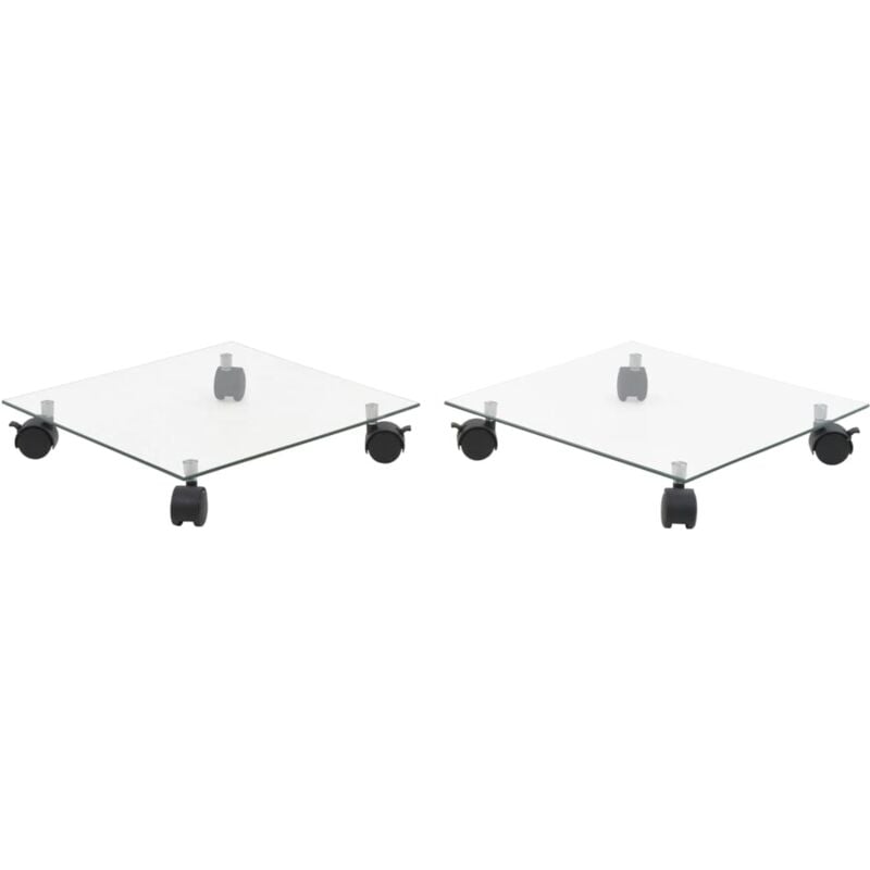 Support carré pour plantes 2 pcs Verre trempé 35 x 35 cm Vidaxl