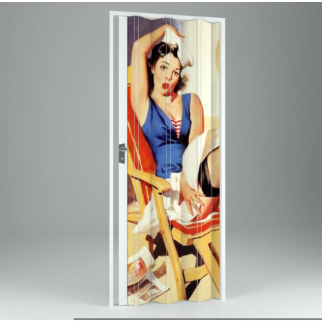 Porte pliante accordéon HD en pvc pour intérieur imprimée 3D décoration maison