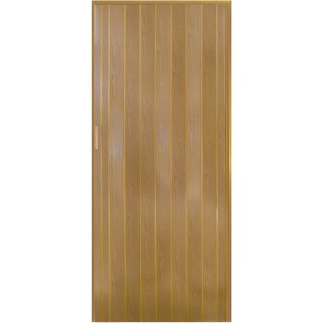 Porte pliante accordéon en PVC 82x214 cm – Poignée en plastique avec fermeture magnétique – Panneaux 86x6 mm pour espaces confinés – King Home