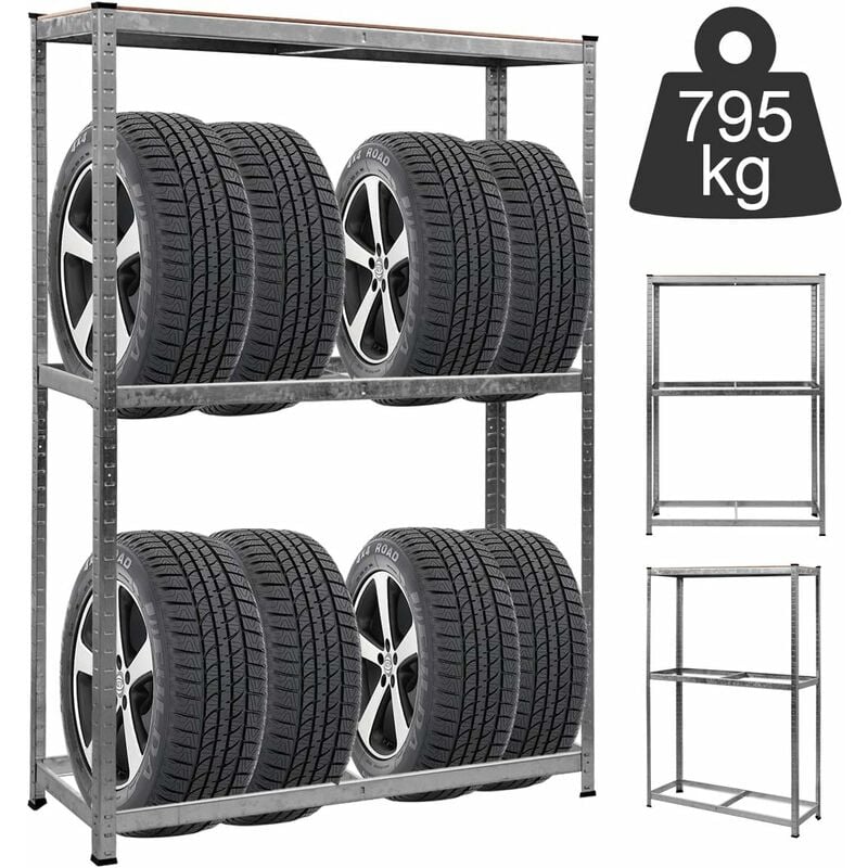 Costway - Porte pneu Étagère pneu rangement pour pneu Étagère d'atelier robuste 180x120x40cm
