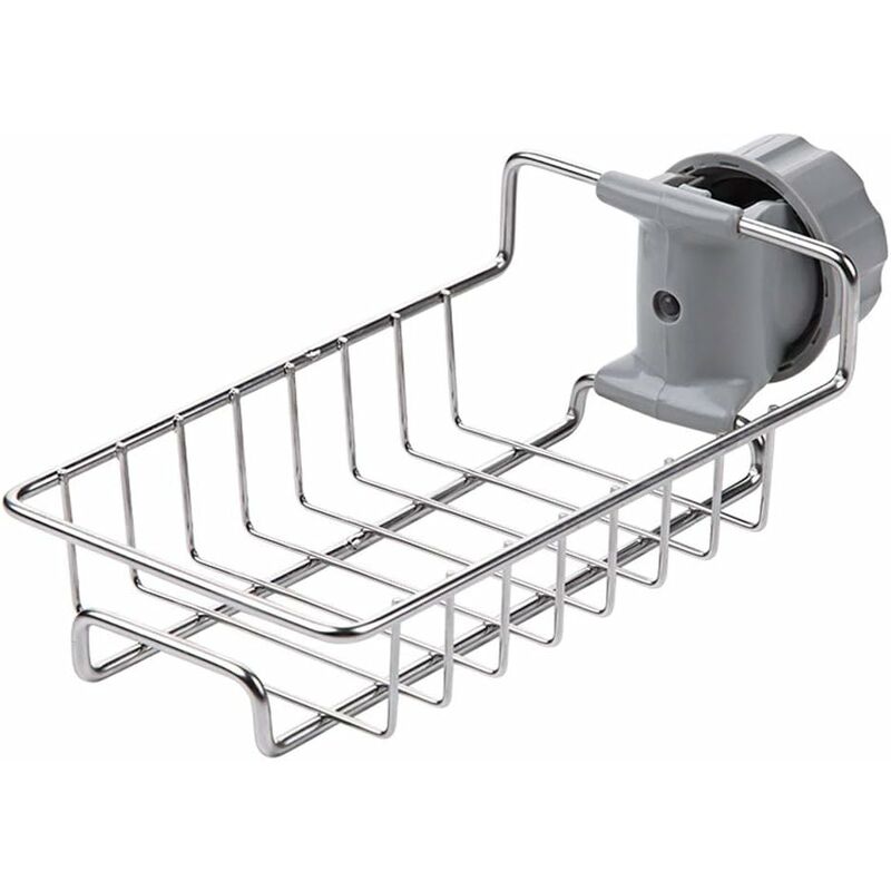 Porte éponge en Acier Inoxydable Support d'évier Cuisine et Salle de Bain pour Éponge Savon Brosse et Liquide