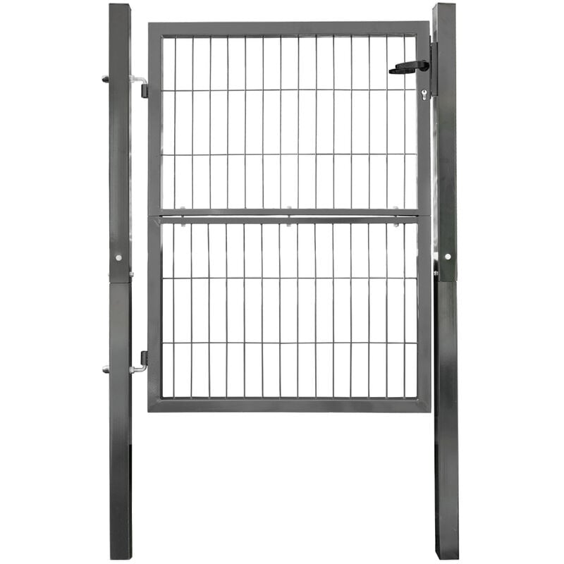 Porte Portail Jardin Cadenas Serrures Clés Galvanisé Acier 120 cm Anthracite V2aox