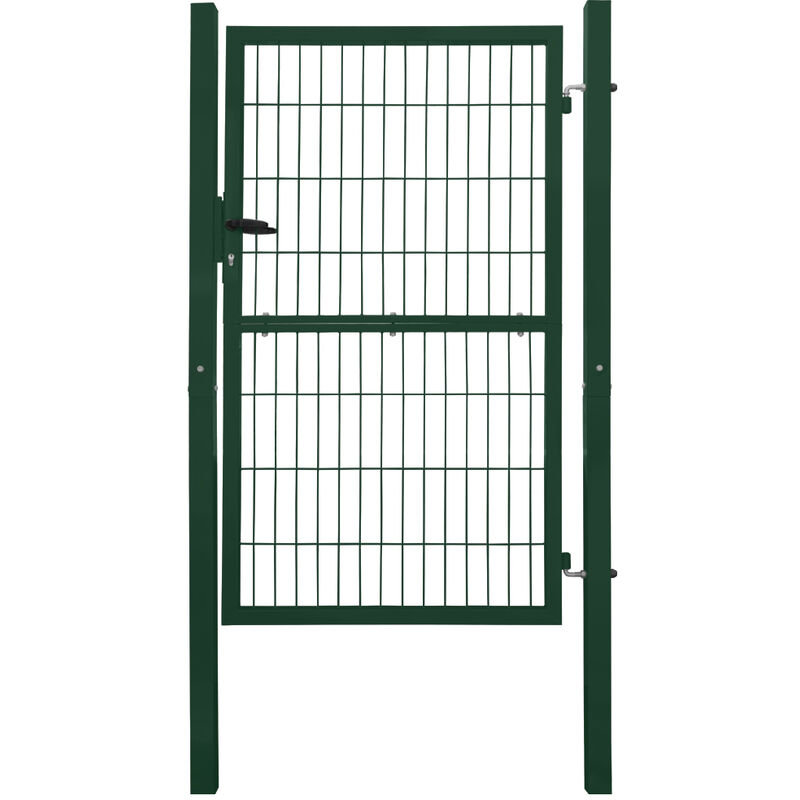 Porte Portail Jardin Cadenas Serrures Clés Galvanisé Acier 160 cm Vert V2aox