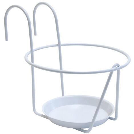 Porte pot soucoupe crochet blanc 16-18 cm