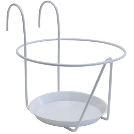 Porte pot soucoupe crochet blanc 20-22 cm