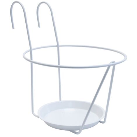 Porte pot soucoupe crochet blanc 25 cm