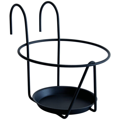 Porte-Pots Soucoupe Crochet 25 cm Noir Essentis Louis Moulin