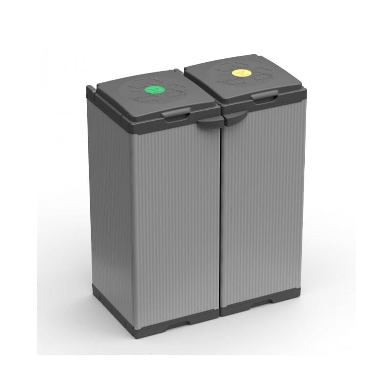 Stark - Poubelle de tri sélectif avec 2 porte-sacs à déchets Mr.C Bis