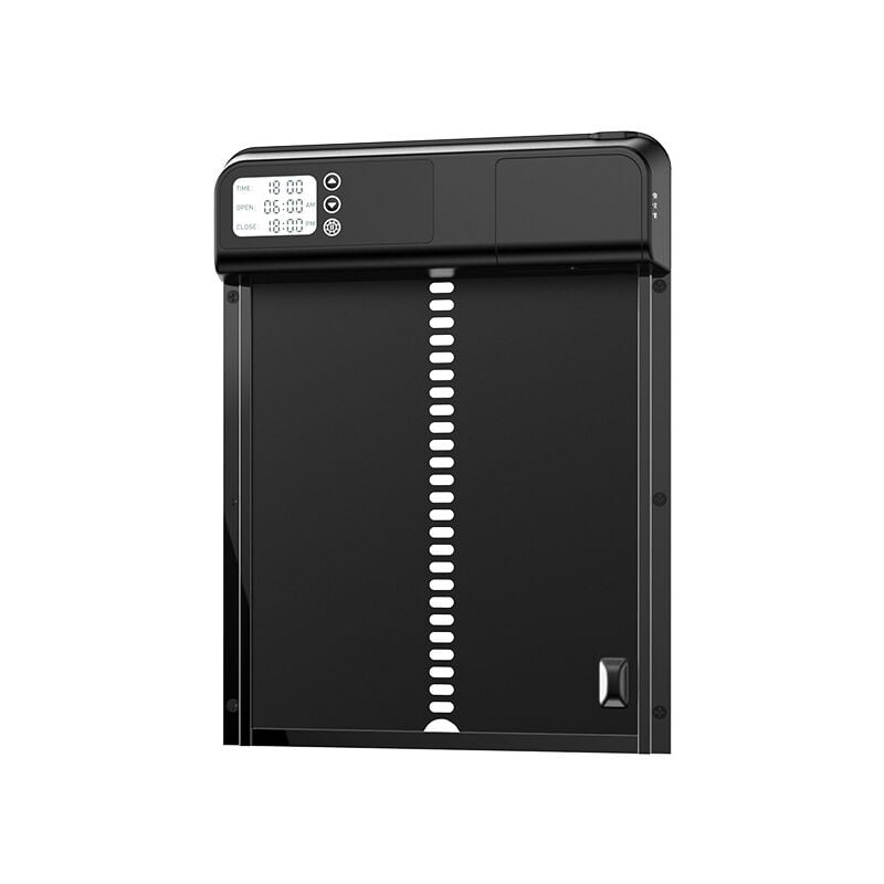 Porte Poulailler Automatique avec Écran lcd Programmable Étanche, Porte Automatique Poulailler en Alliage d'aluminium, Alimenté par Batterie,