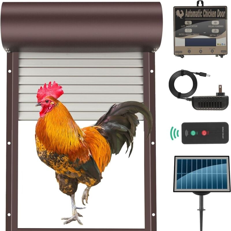 Porte poulailler automatique solaire,accessoire poulailler,avec minuterie,pour équipement de sécurité agricole,Convient aux poulets,canards et oies