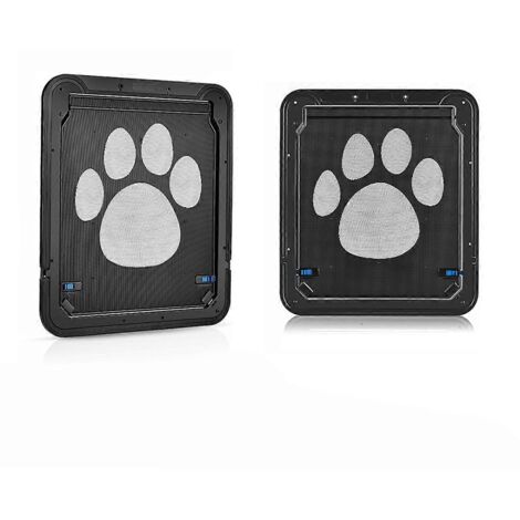 Porte pour animaux de compagnie avec verrouillage de sécurité et moustiquaire magnétique ---