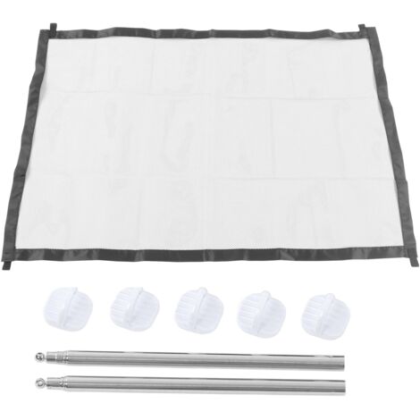 Porte pour Chiens Extensible en Maille avec 5 Crochets - Barrière de Sécurité Pliante pour Portes et Escaliers