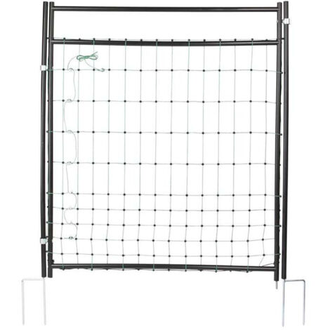 Porte pour filet à poules électrifiable 95-125 cm – Installation rapide – Cadre isolé – Fil supérieur renforcé – Maille serrée – Kerbl
